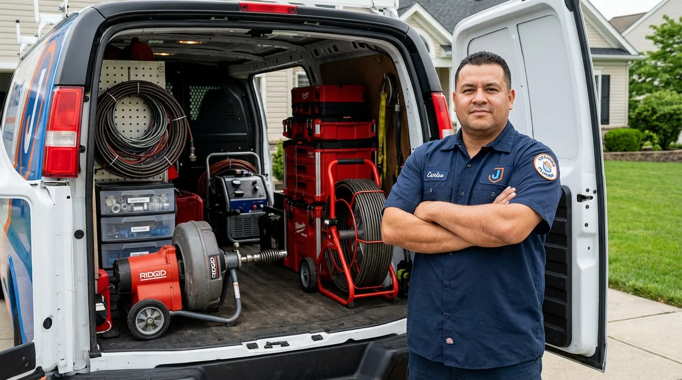 Professional drain cleaning equipment and Johns Plumbing LLC plumber in Maroa