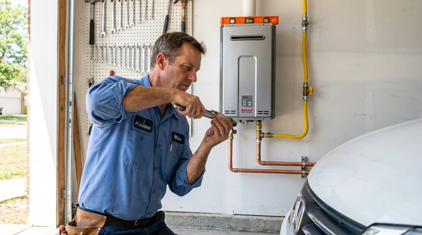 Tankless water heater installation by a Johns Plumbing LLC plumber in Maroa